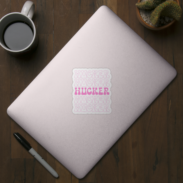 Hucker Retro Repeat Pink by Hucker Apparel